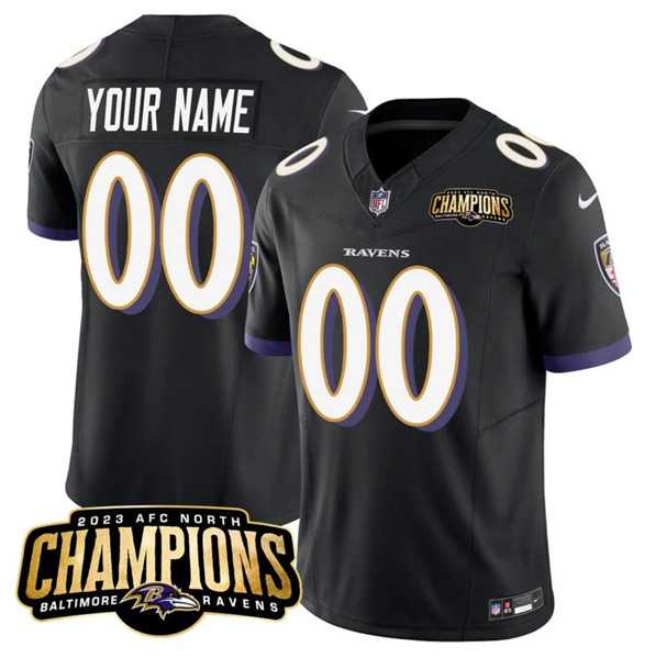 Men & Women & Youth Baltimore Ravens Active Player Custom Black 2023 F.U.S.E. AFC North Champions Vapor Limited Jersey->customized nfl jersey->Custom Jersey